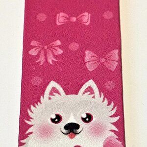 Pomeranian or Spitz White Puppy Magnetic Bookmark, Cute Dog Lover, Reading Gift